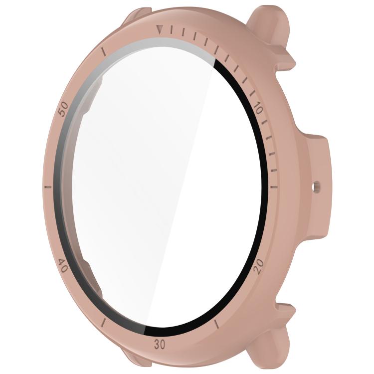 For Amazfit Active 2 A2437 Tempered Film Integrated PC Watch Protective Case(Cherry Pink) - Watch Cases by PMC TechLife | Online Shopping South Africa | PMC TechLife | Buy Now Pay Later Mobicred