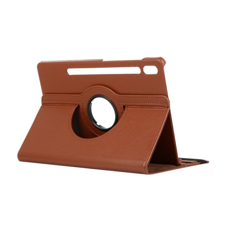 For Samsung Galaxy Tab S10+ / S9 FE+ / S9+ ENKAY 360 Degree Rotation Litchi Leather Smart Tablet Case(Brown) - free shipping - PMc TechLife - Order now!