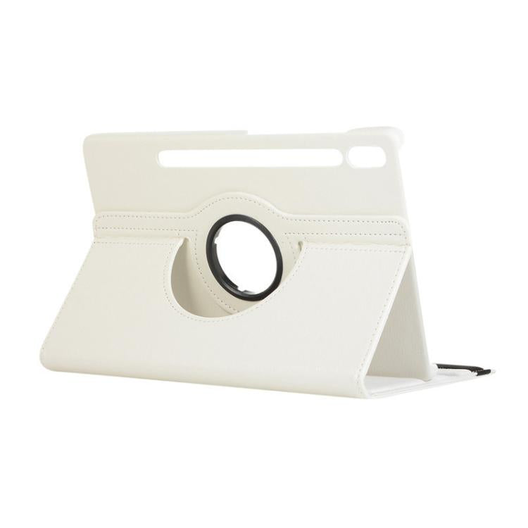 For Samsung Galaxy Tab S10 Ultra / S9 Ultra ENKAY 360 Degree Rotation Litchi Leather Smart Tablet Case(White) - free shipping - PMc TechLife - Order now!