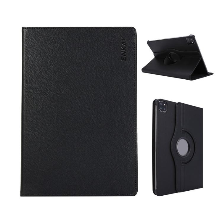 For iPad Pro 13 2024 ENKAY 360 Degree Rotation Litchi Leather Smart Tablet Case(Black) - free shipping - PMc TechLife - Order now!