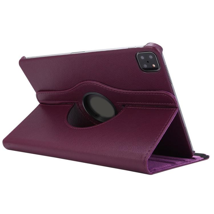 For iPad Pro 11 2024 ENKAY 360 Degree Rotation Litchi Leather Smart Tablet Case(Dark Purple) - free shipping - PMc TechLife - Order now!