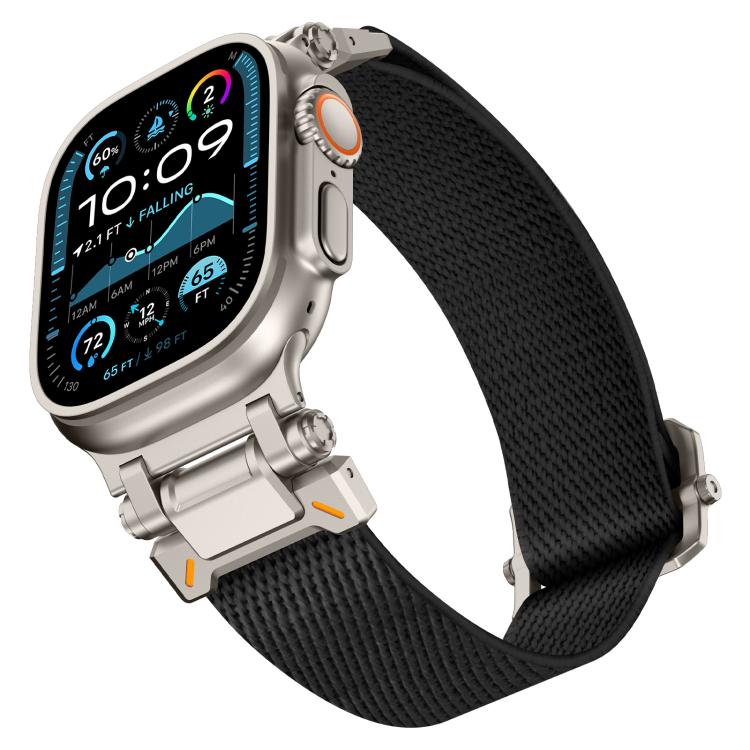 For Apple Watch 46mm / 49mm / 45mm / 44mm Explorer Polyester Nylon Watch Band(Titanium Black) - free shipping - PMC TechLife - Order now!