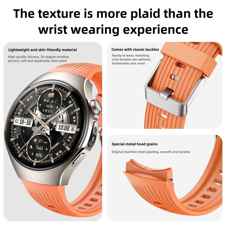 For Huawei Watch 5 46mm Vertical Silicone Watch Band(Yellow) - free shipping - PMC TechLife - Order now!
