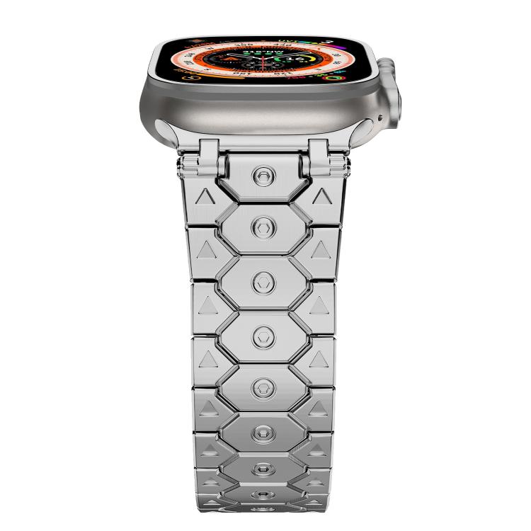 For Apple Watch 46mm / 49mm / 45mm / 44mm Octagonal Stainless Steel  Watch(Silver) - free shipping - PMC TechLife - Order now!