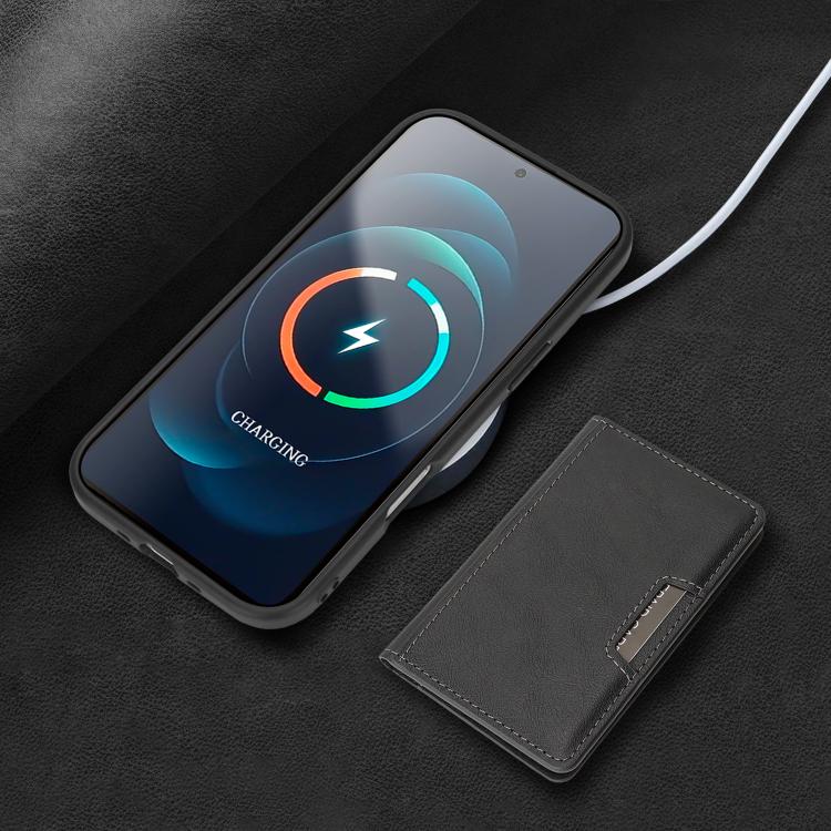 For iPhone 17 Air Kalebol Strong MagSafe Magnetic Two-Fold Card Bag Leather Phone Case(Black) - iPhone 17 Air Cases by Kalebol | Online Shopping South Africa | PMC TechLife | Buy Now Pay Later Mobicred