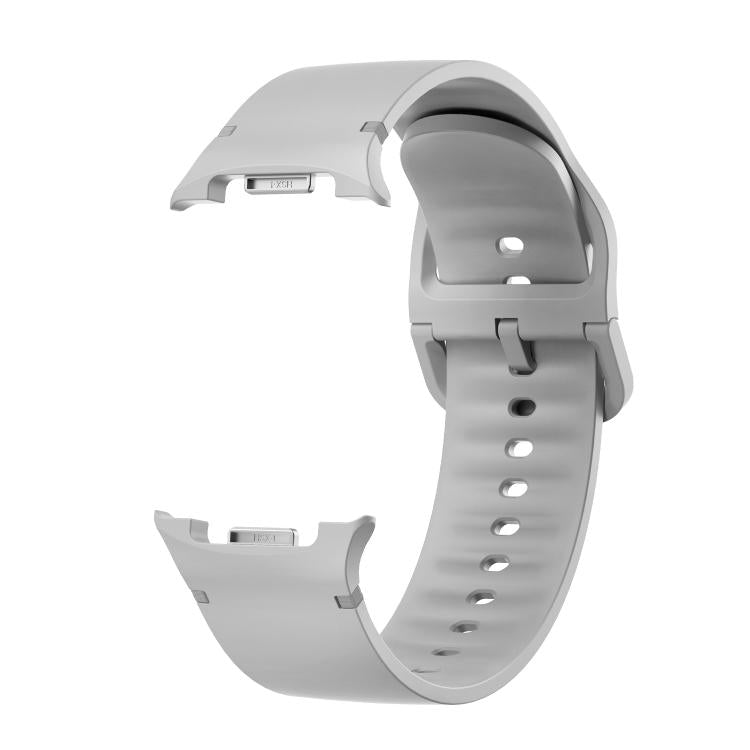 For Samsung Galaxy Watch8 / Watch8 Classic Solid Color Stitched Silicone Watch Band, Size:M(Gray) - free shipping - PMC TechLife - Order now!