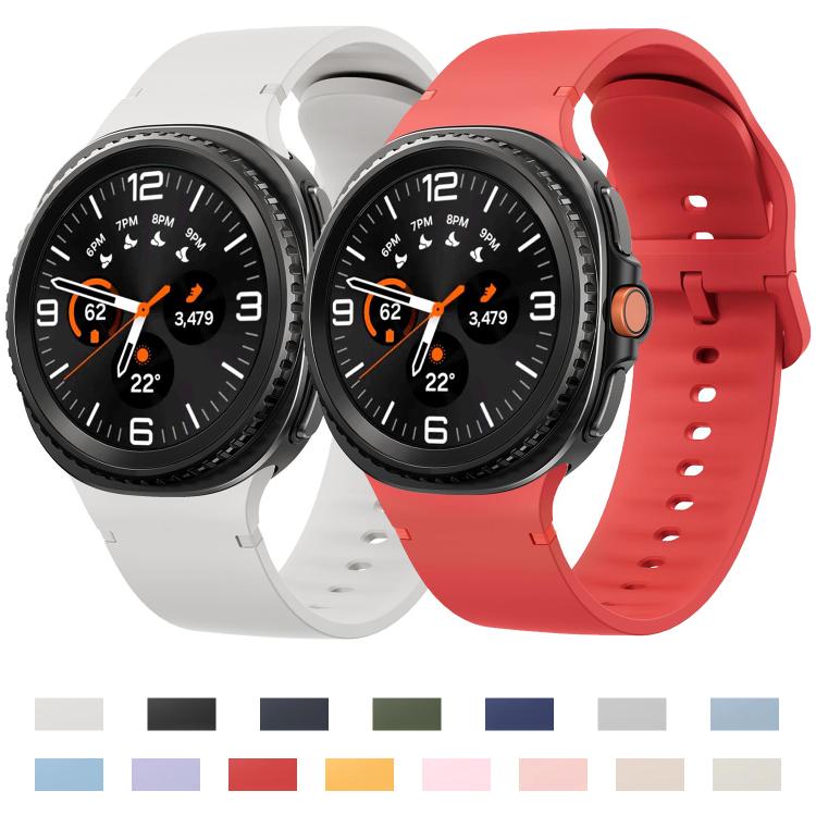 For Samsung Galaxy Watch8 / Watch8 Classic Solid Color Stitched Silicone Watch Band, Size:S(Beige) - free shipping - PMC TechLife - Order now!