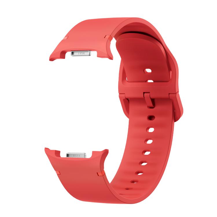 For Samsung Galaxy Watch8 44mm Speed Bezel and Solid Color Stitched Silicone Watch Band(Red Silver) - free shipping - PMC TechLife - Order now!