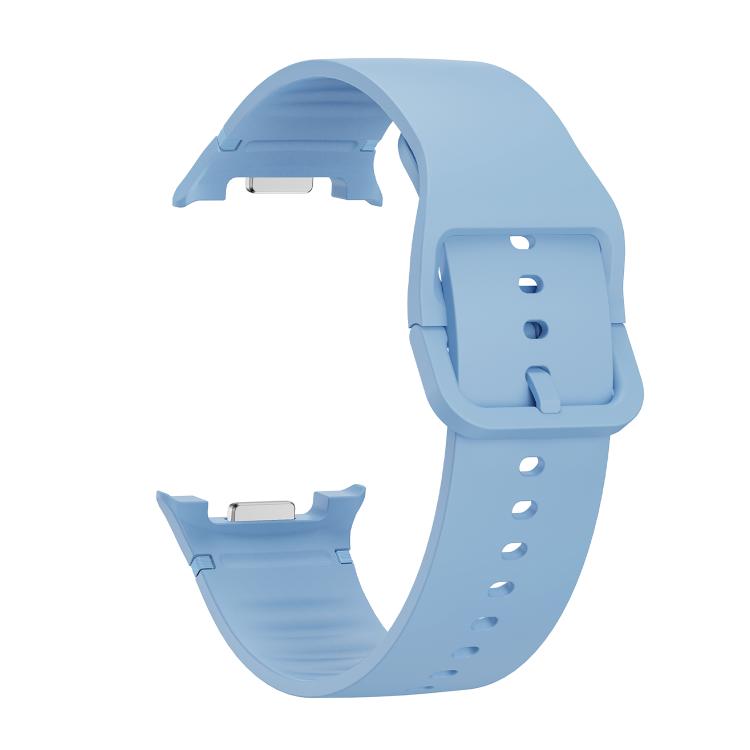 For Samsung Galaxy Watch8 40mm Speed Bezel and Solid Color Stitched Silicone Watch Band(Light Blue Silver) - free shipping - PMC TechLife - Order now!