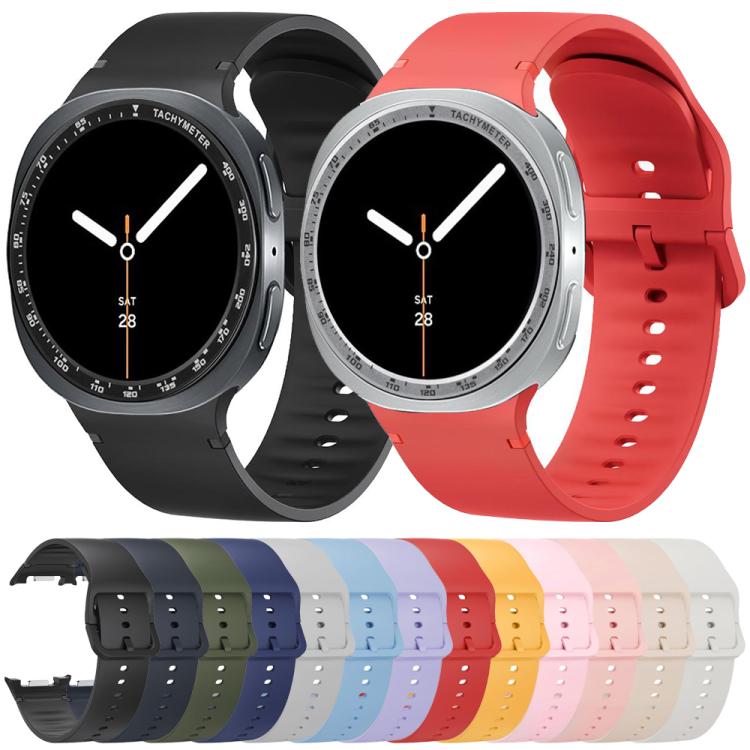 For Samsung Galaxy Watch8 40mm Speed Bezel and Solid Color Stitched Silicone Watch Band(Light Blue Silver) - free shipping - PMC TechLife - Order now!