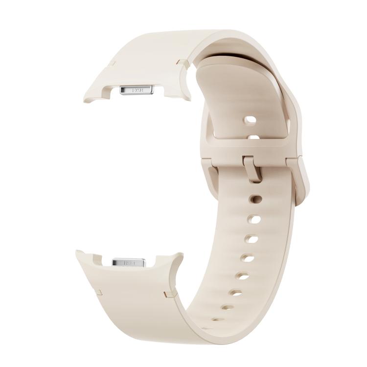 For Samsung Galaxy Watch8 44mm Diamond Bezel and Solid Color Stitched Silicone Watch Band(Starlight Silver) - free shipping - PMC TechLife - Order now!
