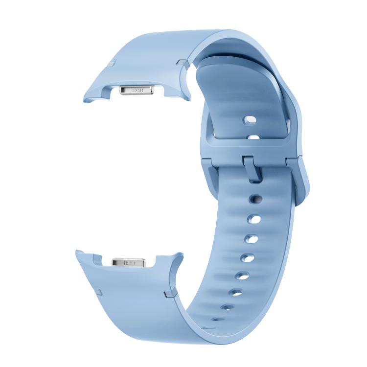 For Samsung Galaxy Watch8 40mm Diamond Bezel and Solid Color Stitched Silicone Watch Band(Light Blue Silver) - free shipping - PMC TechLife - Order now!