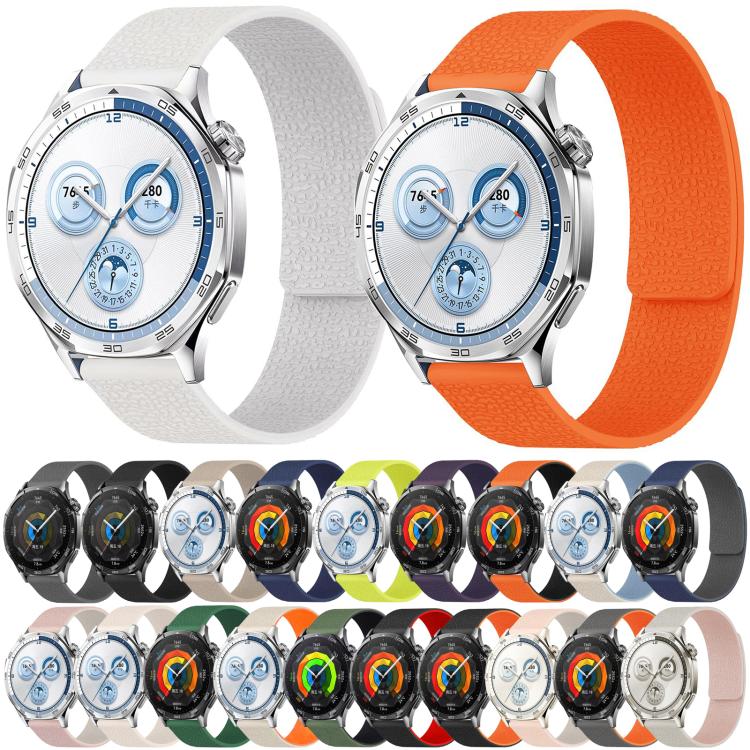 22mm Lychee Texture Soft Magnetic Silicone Watch Band(Dark Blue) - free shipping - PMC TechLife - Order now!