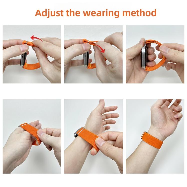 18mm Adjustable Single Loop Elastic Nylon Watch Band(Milk Tea) - free shipping - PMC TechLife - Order now!