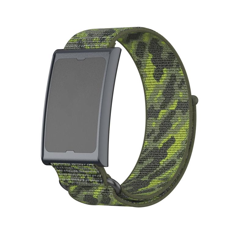 For Amazfit Helio Strap Metal Ring Two Sections Nylon Hook and Loop Fastener Watch Band(Camouflage Green) - free shipping - PMC TechLife - Order now!
