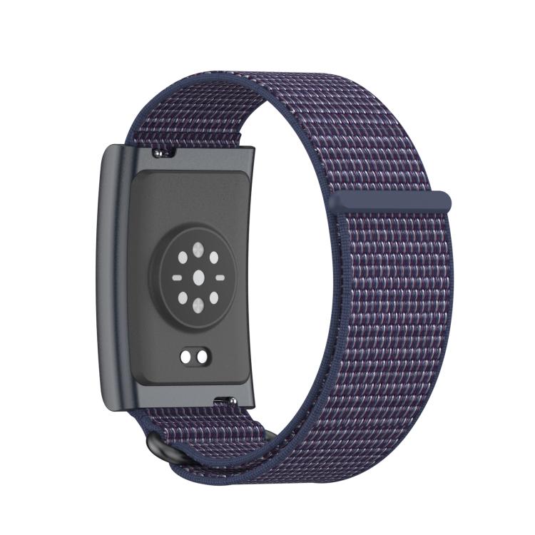 For Amazfit Helio Strap Metal Ring Two Sections Nylon Hook and Loop Fastener Watch Band(Indigo) - free shipping - PMC TechLife - Order now!