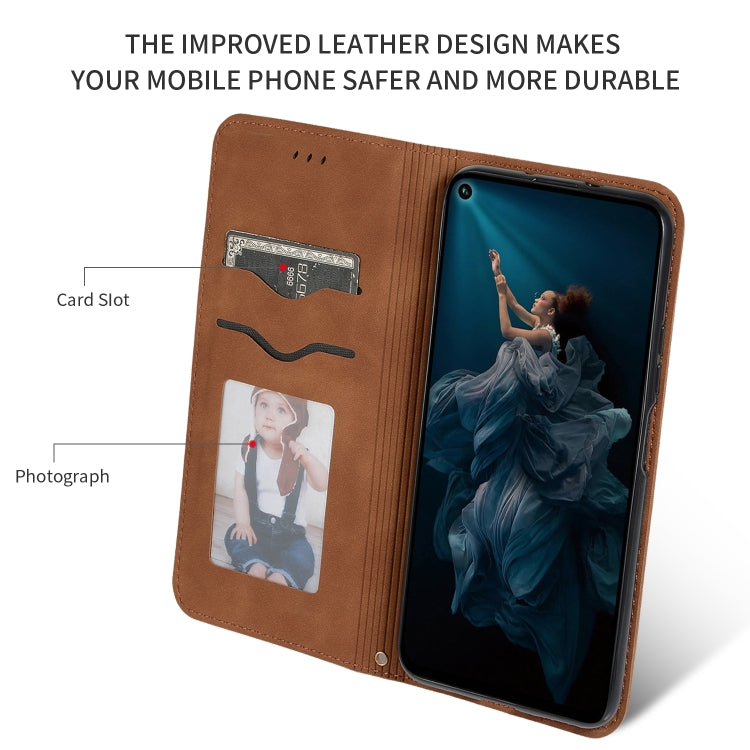 Retro Skin Feel Business Magnetic Horizontal Flip Leather Case for Huawei Honor 20 Pro(Brown) - Honor Cases by PMC Jewellery | Online Shopping South Africa | PMC Jewellery | Buy Now Pay Later Mobicred