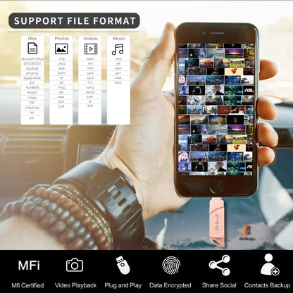 Richwell DXZ65 USB Flash Disk 32G 3 in 1 Micro USB + 8 Pin + USB 3.0 Compatible IPhone & IOS(Rose Gold) - U Disk & Card Reader by Richwell | Online Shopping South Africa | PMC Jewellery | Buy Now Pay Later Mobicred