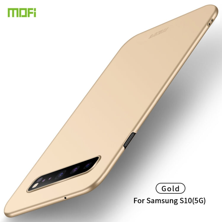 For Galaxy S10 5G MOFI Frosted PC Ultra-thin Hard Case(Gold) - Galaxy Phone Cases by MOFI | Online Shopping South Africa | PMC Jewellery