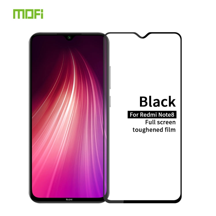 For Xiaomi RedMi Note8 MOFI 9H 2.5D Full Screen Tempered Glass Film(Black) -  by MOFI | Online Shopping South Africa | PMC Jewellery