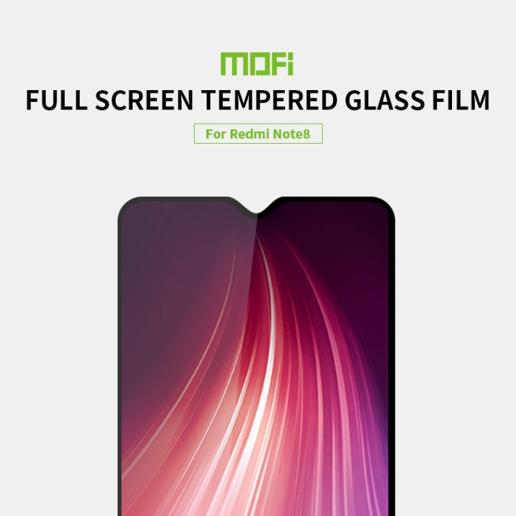 For Xiaomi RedMi Note8 MOFI 9H 2.5D Full Screen Tempered Glass Film(Black) -  by MOFI | Online Shopping South Africa | PMC Jewellery | Buy Now Pay Later Mobicred