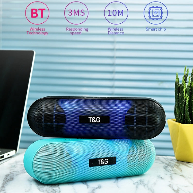 T&G TG148 Portable Stereo Audio Super Bass LED Lantern Pill Wireless Bluetooth Speaker(Black) - Desktop Speaker by T&G | Online Shopping South Africa | PMC Jewellery | Buy Now Pay Later Mobicred