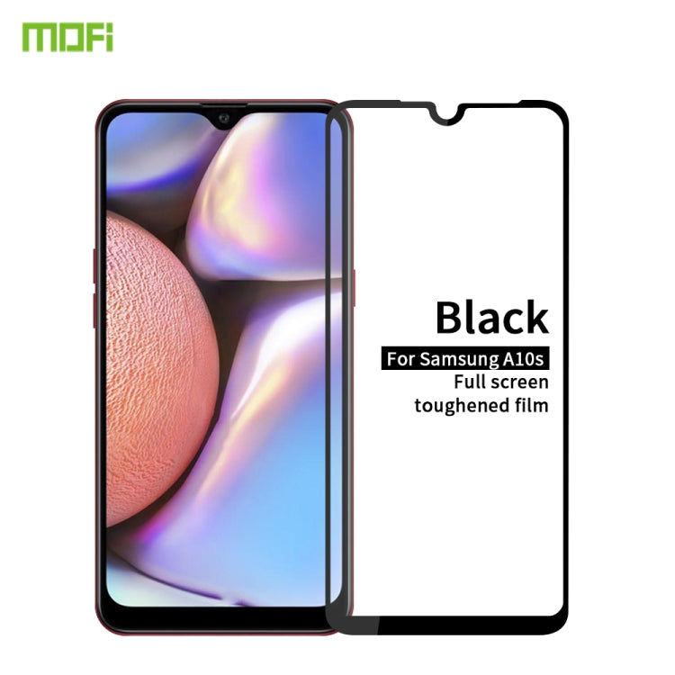 For Galaxy A10S MOFI 9H 2.5D Full Screen Tempered Glass Film(Black) - Galaxy Tempered Glass by MOFI | Online Shopping South Africa | PMC Jewellery