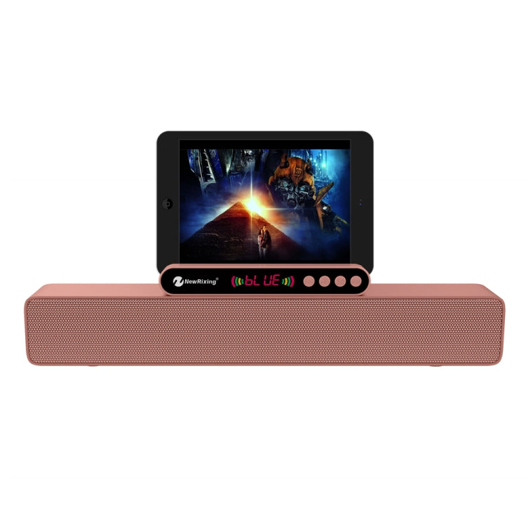 Newrixing NR-5017 LED Bluetooth Portable Speaker TWS Connection Loudspeaker Sound System 10W Stereo Surround Speaker(Rose Gold) - Desktop Speaker by NewRixing | Online Shopping South Africa | PMC Jewellery | Buy Now Pay Later Mobicred