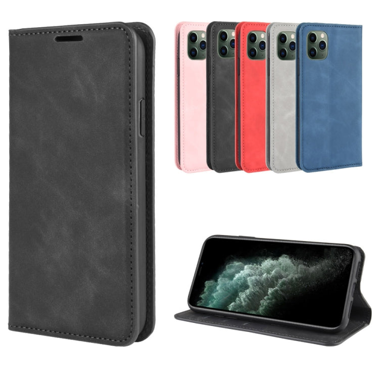 For OnePlus 7T Retro-skin Business Magnetic Suction Leather Case with Purse-Bracket-Chuck(Dark Blue) - OnePlus Cases by PMC Jewellery | Online Shopping South Africa | PMC Jewellery | Buy Now Pay Later Mobicred