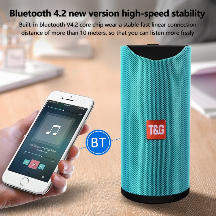 T&G TG113 Portable Bluetooth Speakers Waterproof Stereo Outdoor Loudspeaker MP3 Bass Sound Box with FM Radio(Blue) - Desktop Speaker by T&G | Online Shopping South Africa | PMC Jewellery | Buy Now Pay Later Mobicred