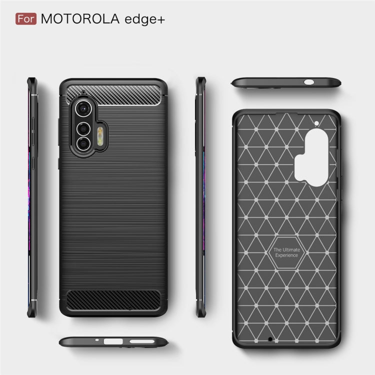 For Motorola Moto Edge Plus Brushed Texture Carbon Fiber TPU Case(Black) - Motorola Cases by PMC Jewellery | Online Shopping South Africa | PMC Jewellery