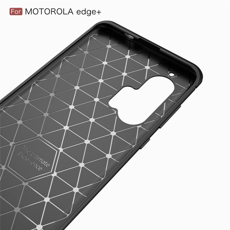 For Motorola Moto Edge Plus Brushed Texture Carbon Fiber TPU Case(Black) - Motorola Cases by PMC Jewellery | Online Shopping South Africa | PMC Jewellery