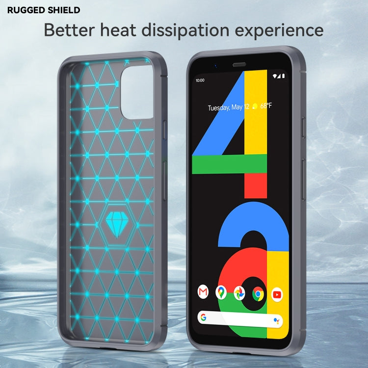 For Google Pixel 4a Brushed Texture Carbon Fiber Shockproof TPU Case (Grey) - Google Cases by PMC Jewellery | Online Shopping South Africa | PMC Jewellery | Buy Now Pay Later Mobicred