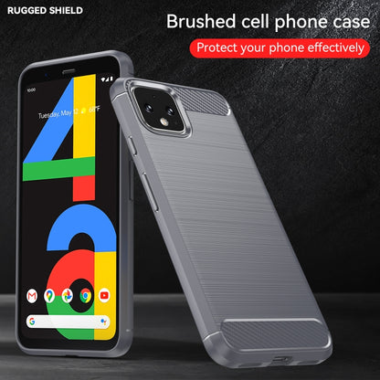 For Google Pixel 4a Brushed Texture Carbon Fiber Shockproof TPU Case (Grey) - Google Cases by PMC Jewellery | Online Shopping South Africa | PMC Jewellery | Buy Now Pay Later Mobicred