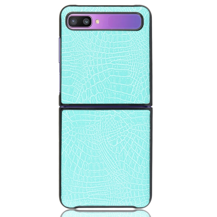 For Galaxy Z Flip Shockproof Crocodile Texture PC + PU Case(Light green) - Galaxy Phone Cases by PMC Jewellery | Online Shopping South Africa | PMC Jewellery