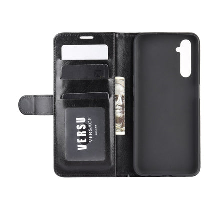 For OPPO Realme 6 R64 Texture Single Horizontal Flip Protective Case with Holder & Card Slots & Wallet& Photo Frame(Black) - Realme Cases by PMC Jewellery | Online Shopping South Africa | PMC Jewellery | Buy Now Pay Later Mobicred