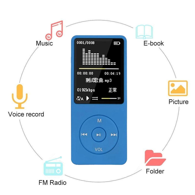 Fashion Portable LCD Screen FM Radio Video Games Movie MP3 MP4 Player Mini Walkman, Memory Capacity:4GB(Blue) - MP3 Player by PMC Jewellery | Online Shopping South Africa | PMC Jewellery | Buy Now Pay Later Mobicred