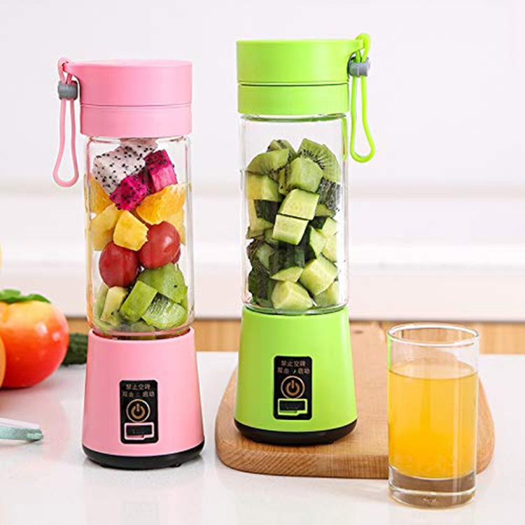 USB Rechargeable Electric Automatic Vegetable Fruit Citrus Orange Juice Maker Cup Mixer Bottle (380ML 2 Blender)(2 Blades  Blue) - Electric juicers by PMC Jewellery | Online Shopping South Africa | PMC Jewellery