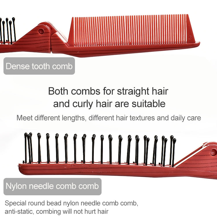 Portable Travel Folding Comb Anti-static Massage Comb(Red Wood Grain) - free shipping - PMC TechLife - Order now!