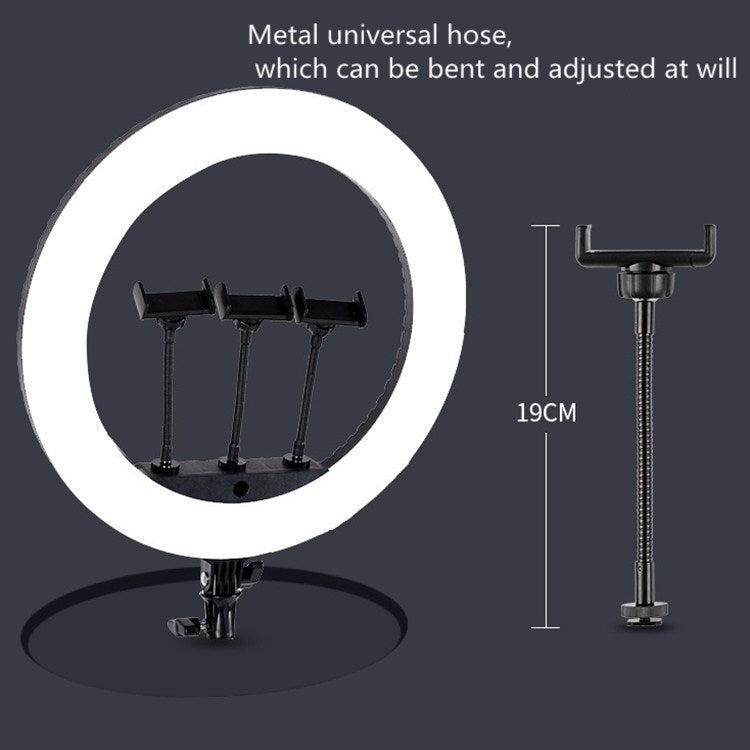 HQ-18N 18 inch 45cm LED Ring Vlogging Photography Video Lights Kits with Remote Control & Phone Clamp & 2.1m Tripod Mount, EU Plug - Ring Light by PMC Jewellery | Online Shopping South Africa | PMC Jewellery | Buy Now Pay Later Mobicred