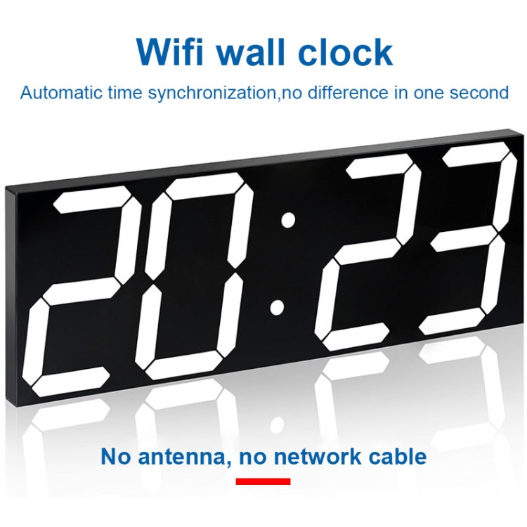 LED Digital Clock Living Room Wall Clock Creative WIFI Clock US Plug, Style:4 Bit WIFI, Color:Hollow Red - Wall Clock by PMc TechLife | Online Shopping South Africa | PMc TechLife | Buy Now Pay Later Mobicred