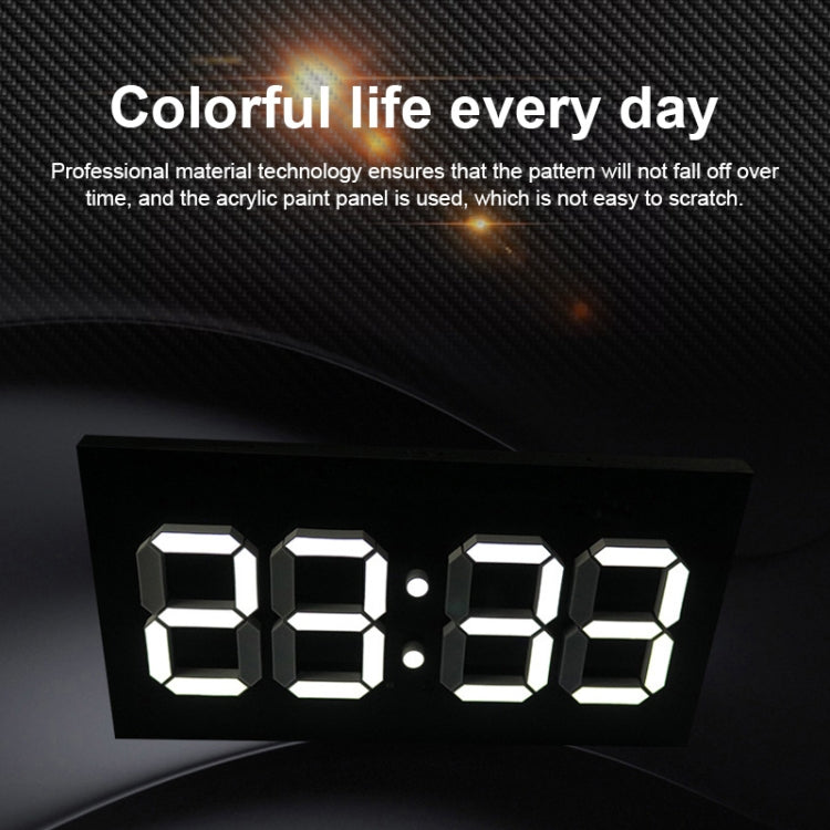 Creative Wall Clock Alarm Clock Simple Remote Control Perpetual Calendar Electronic Clock US Plug, Style:Single-sided Remote Control(White Font) - Wall Clock by PMc TechLife | Online Shopping South Africa | PMc TechLife | Buy Now Pay Later Mobicred