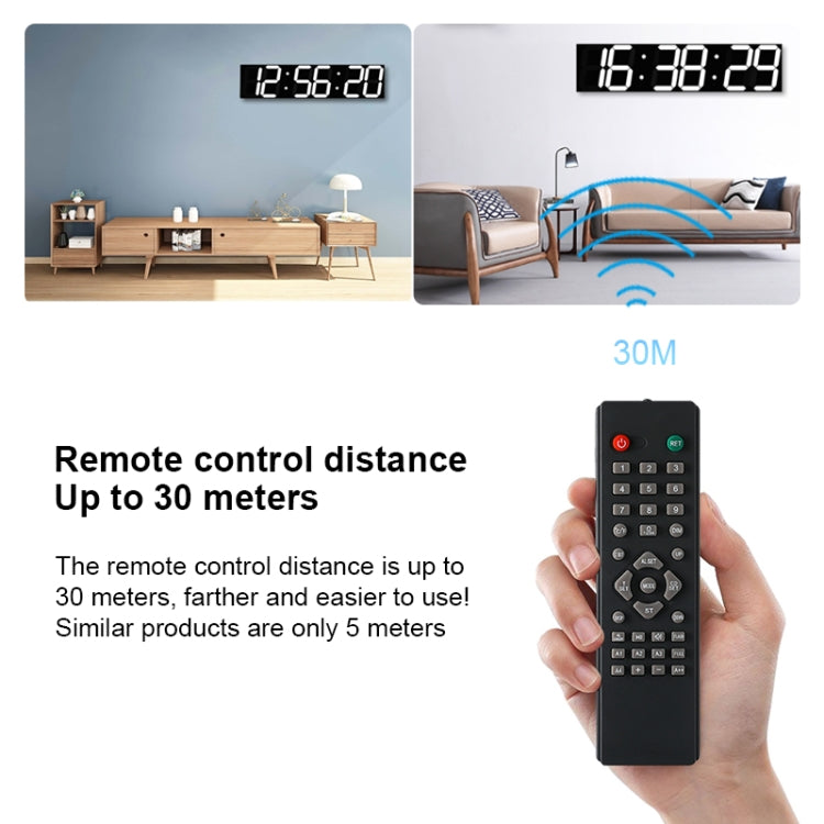 Multifunctional LED Wall Clock Creative Digital Clock, Style:Sealed Box Remote Control(Gold Font) - Wall Clock by PMc TechLife | Online Shopping South Africa | PMc TechLife | Buy Now Pay Later Mobicred