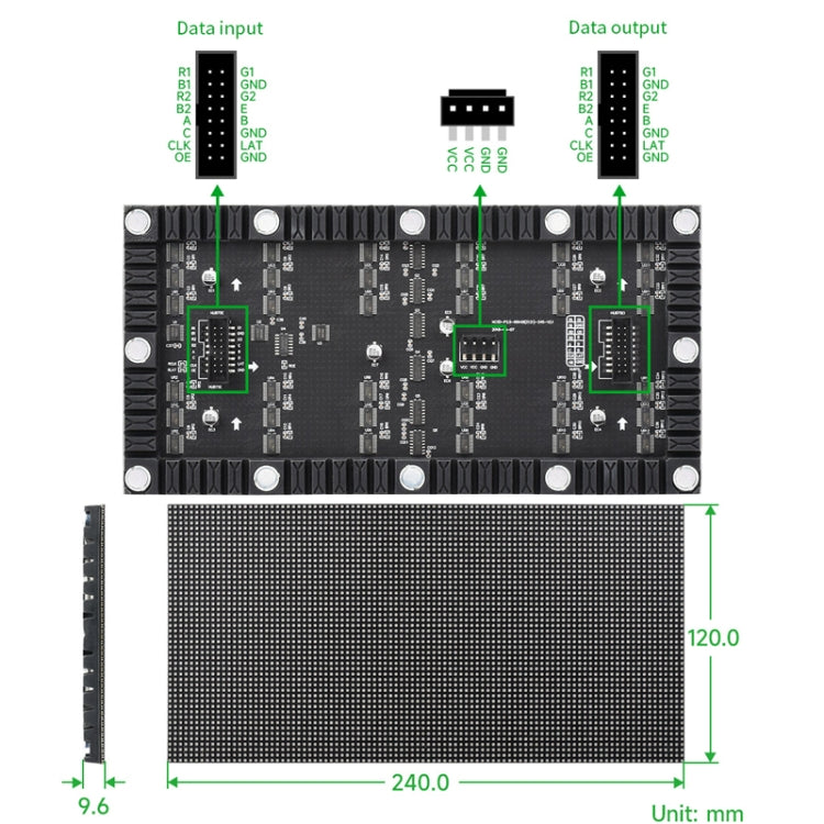 Waveshare Flexible RGB Full-color LED Matrix Panel, 2.5mm Pitch, 96x48 Pixels, Adjustable Brightness Bendable PCB - free shipping - PMC TechLife - Order now!