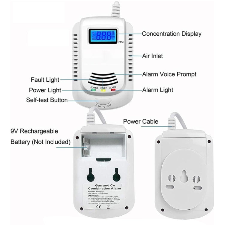 Coalgas Natural Gas Methane Propane Leak Detector Tester Measurer Home Security Tool, EU Plug - Gas Monitor by PMC TechLife | Online Shopping South Africa | PMC TechLife | Buy Now Pay Later Mobicred