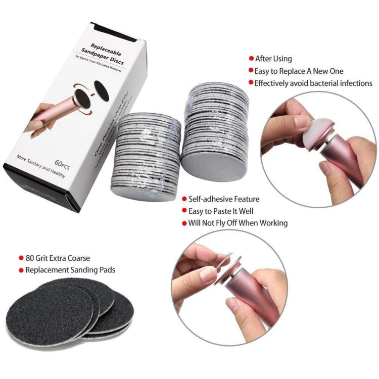 60 PCS Replacement Sandpaper Disk for Electric Foot Polisher, Specification:80 Mesh(Medium Sand) - Grinding Tools & Accessories by PMC Jewellery | Online Shopping South Africa | PMC Jewellery | Buy Now Pay Later Mobicred