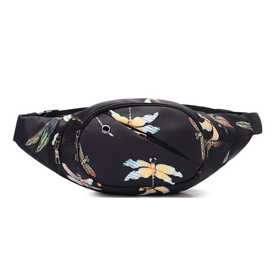 Color Printing Multi-function Casual Pockets Ladies Outdoor Purse Waist Bag(Dragonfly Pattern) - Waist Bags by PMC Jewellery | Online Shopping South Africa | PMC Jewellery | Buy Now Pay Later Mobicred