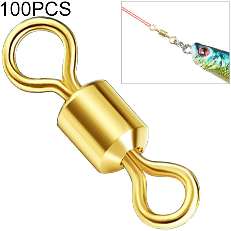 100 PCS Fishing Tackle Supplies Zimu Swivel Gold-plated Swivel Fishing Accessories, Specification:Length 1.0cm(Gold) - Fishing Hooks by PMc TechLife | Online Shopping South Africa | PMc TechLife | Buy Now Pay Later Mobicred