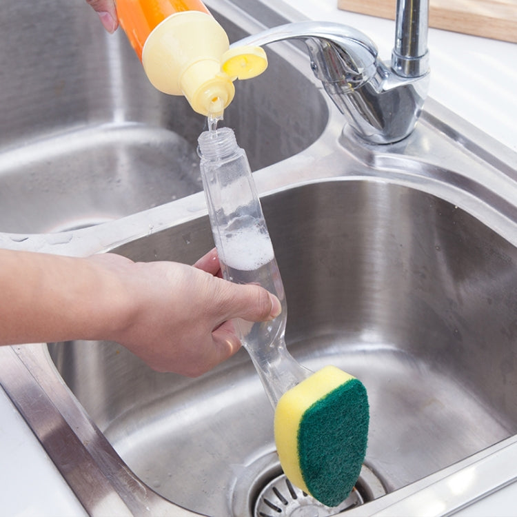 Kitchen Plastic Long Handle Cleaning Brush Automatic Adding Liquid Brush Removable Sponge Brush(With 1pcs head) - Sponges, Cloths & Brushes by PMc TechLife | Online Shopping South Africa | PMc TechLife | Buy Now Pay Later Mobicred