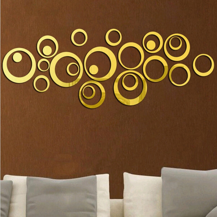 Wall Clock 3D Three-dimensional Acrylic Fashion Mirror Wall Stickers Clock DIY Circle Combination Decorative Clock(Gold) - free shipping - PMc TechLife - Order now!